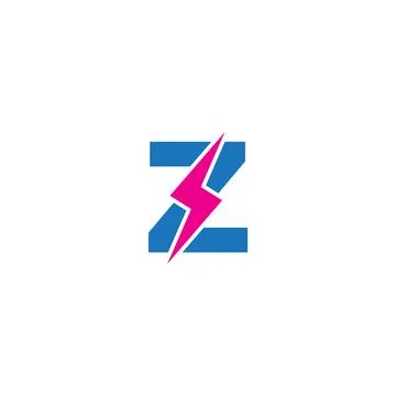 Letter Z Initial Logo Design Template. Alphabet with Thunder Shape Logo Con.. Stock-Illustration