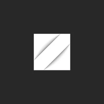 Letter Z logo initial white square shape, hipster 3d emblem visual effect wit Stock Illustration