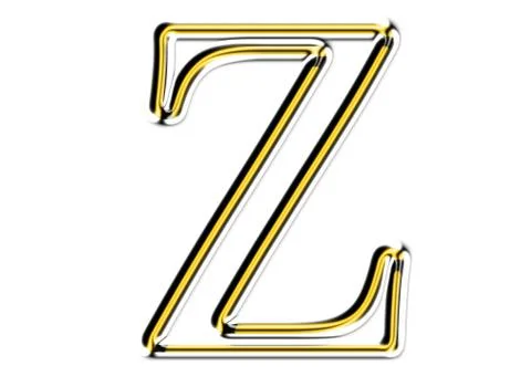 Letter z from metal solid alphabet. Illustrazione stock