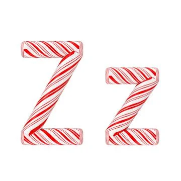 Letter Z Mint Candy Cane Alphabet Collection Striped in Red Christmas Colour  Stock Illustration