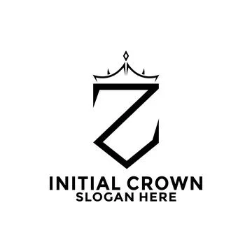 Letter Z Shield With Crown Logo design, Initial Letter Logo design template Stock Illustration