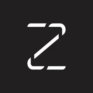 Letter z simple thin line geometric logo vector Stock Illustration