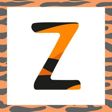 Letter Z with tiger pattern Stock Illustration