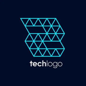 Letter Z Triangle Polygon Tech Logo Stock Illustration