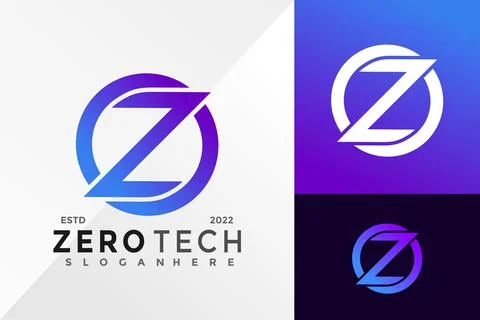 Letter Z Zero Technology Logo Design Vector illustration template Stock Illustration