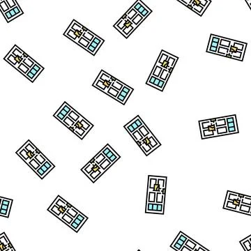 Letterbox in door vector seamless pattern 스톡 일러스트