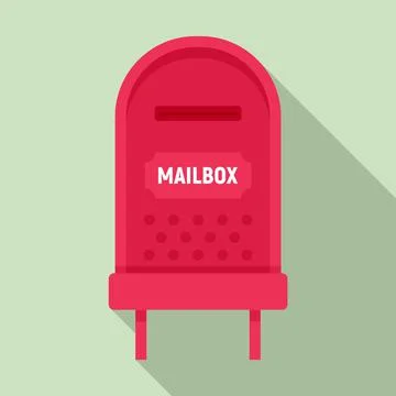 Letterbox icon, flat style Stock Illustration