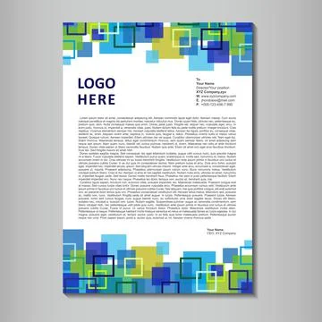 Letterhead design with squares Stock Illustration