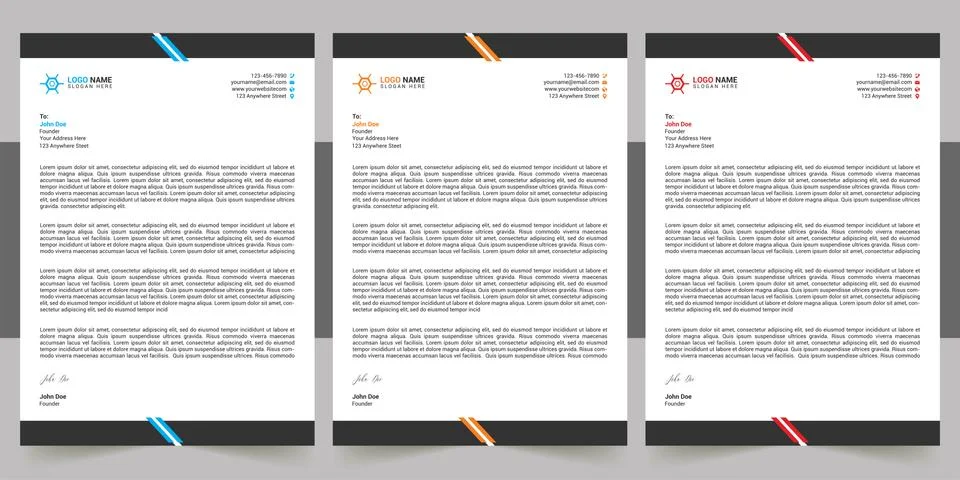 Letterhead Design Template Illustrazione stock