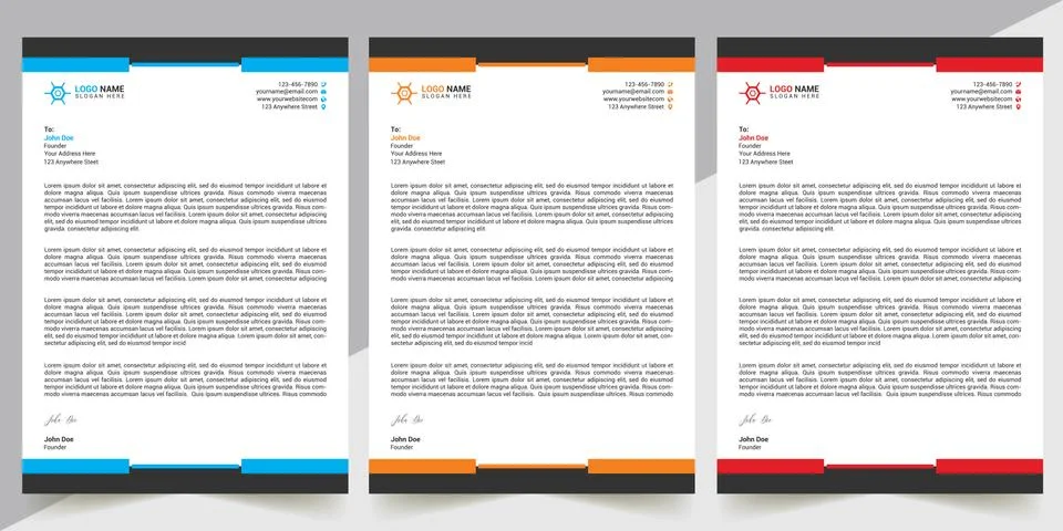 Letterhead Design Template Illustrazione stock