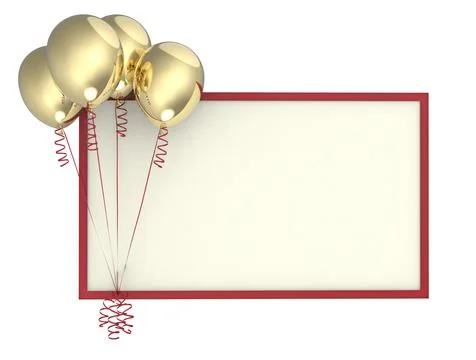 Letterhead Postcard with Balloons Illustrazione stock