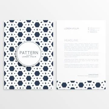 Letterhead template with abstract hexagon pattern Stock Illustration