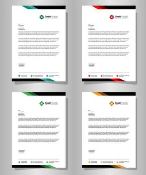 Letterhead Template with color variation 스톡 일러스트