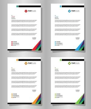 Letterhead Template with color variation 스톡 일러스트