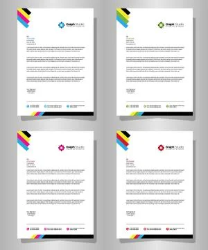 Letterhead Template with color variation Illustrazione stock