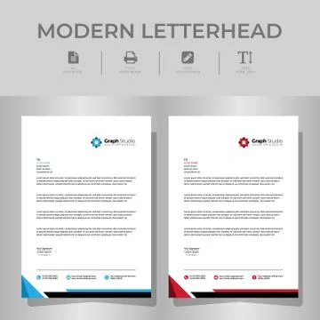 Letterhead Template with color variation 스톡 일러스트