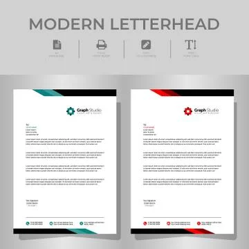 Letterhead Template with color variation Stock-Illustration