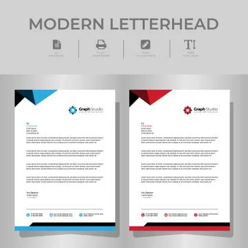 Letterhead Template with color variation 스톡 일러스트