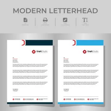 Letterhead Template with color variation 스톡 일러스트