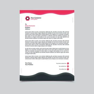 Letterhead template design vector illustration with silver background Stock Illustration