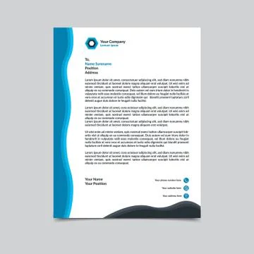 Letterhead template design vector illustration with silver background 스톡 일러스트
