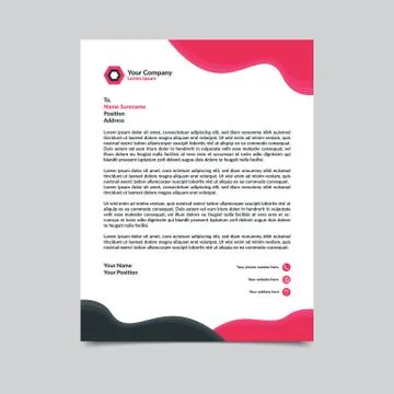 Letterhead template design vector illustration with silver background Stock Illustration