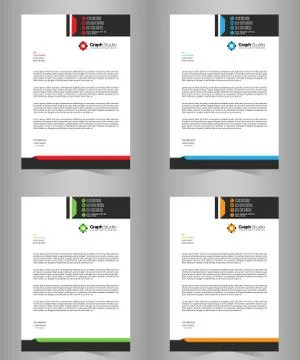 Letterhead Template Set 스톡 일러스트