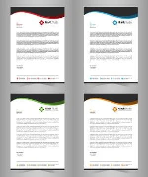 Letterhead Template Set 스톡 일러스트