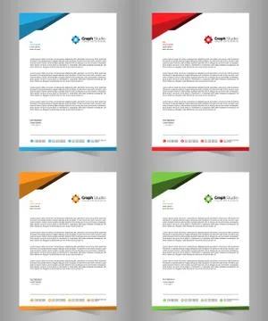 Letterhead Template Set 스톡 일러스트
