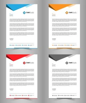 Letterhead Template Set 스톡 일러스트