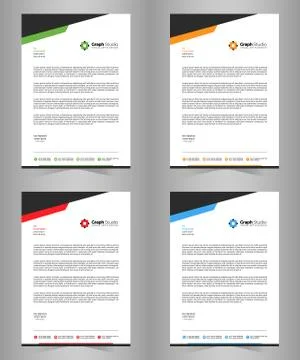 Letterhead Template Set 스톡 일러스트