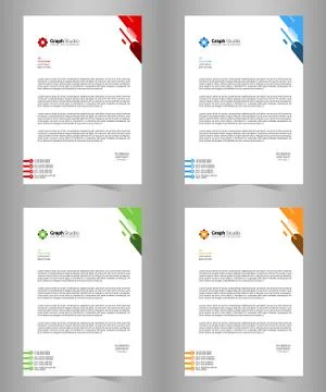 Letterhead Template Set 스톡 일러스트