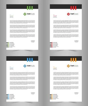 Letterhead Template Set 스톡 일러스트