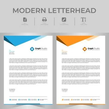 Letterhead Template Set 스톡 일러스트