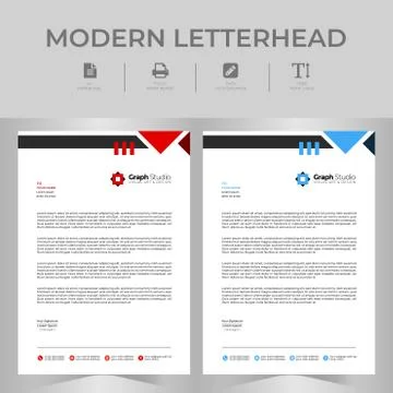 Letterhead Template Set 스톡 일러스트