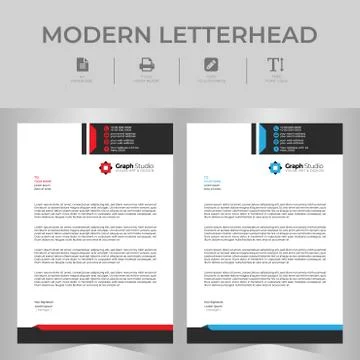 Letterhead Template Set 스톡 일러스트