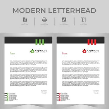 Letterhead Template Set 스톡 일러스트