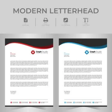 Letterhead Template Set 스톡 일러스트