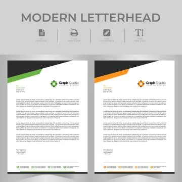 Letterhead Template Set 스톡 일러스트