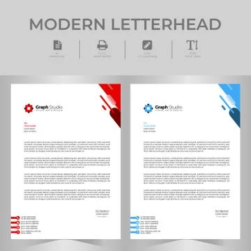 Letterhead Template Set 스톡 일러스트