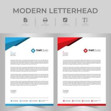 Letterhead Template Set 스톡 일러스트