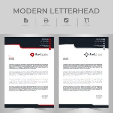 Letterhead Template Set 스톡 일러스트