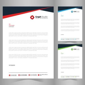 Letterhead Template Set 스톡 일러스트