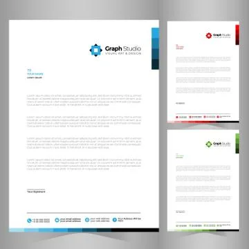 Letterhead Template Set 스톡 일러스트
