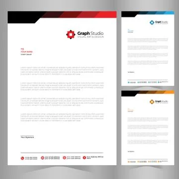 Letterhead Template Set 스톡 일러스트