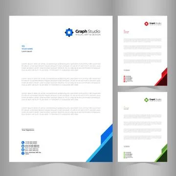 Letterhead Template Set 스톡 일러스트