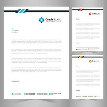 Letterhead Template Set 스톡 일러스트