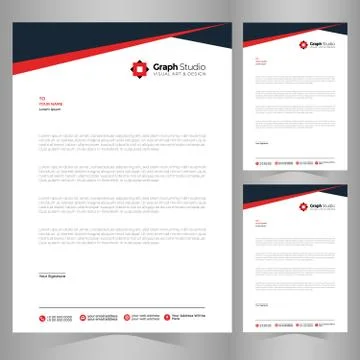 Letterhead Template Set 스톡 일러스트