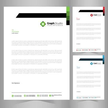Letterhead Template Set 스톡 일러스트