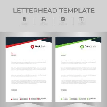 Letterhead Template Set 스톡 일러스트